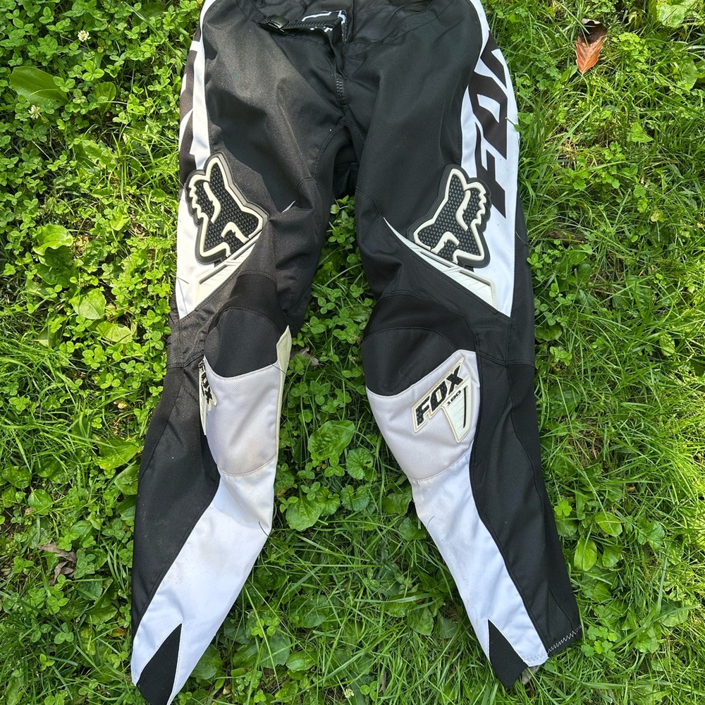 Fox Black and White Racing Pants